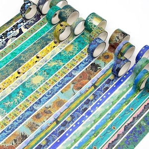 van gogh starry night washi tape, 10 rolls  decorative masking tape for scrapbook , arts & craft starry night washi tape