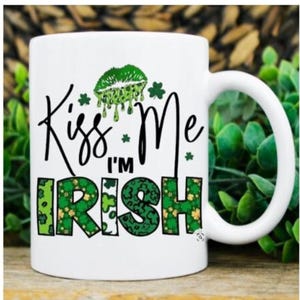 Happy St Patrick’s Day Coffee Mug | Kiss Me I’m Irish 11oz Ceramic Mug for Irish Celebration