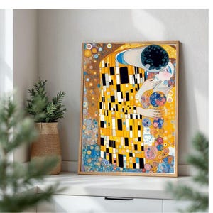 De kus, Gustav Klimt-kunst, woondecoratie, de kus canvas, Gustav Klimt-kunstafdruk, de kus-kunst, wanddecoratie Klimt, de kus-afdruk