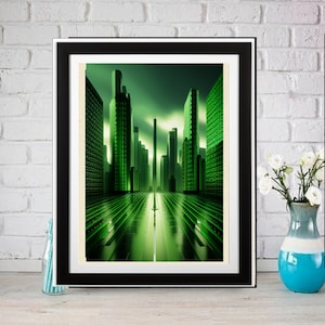 matrix  art print ,matrix rain code poster, matrix rain digtial poster, ai generated poster,