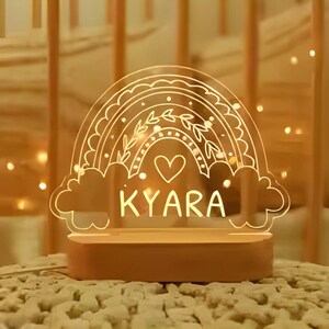Personalized Princess Night Light: 3D Illusion LED Lamp, Nursery Decor