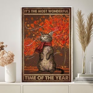 its the most wounderful time of the year  ,black cat-poster , Black Cat Wall Art - Black Cat Print -Black Cat Artwork - Home Decor