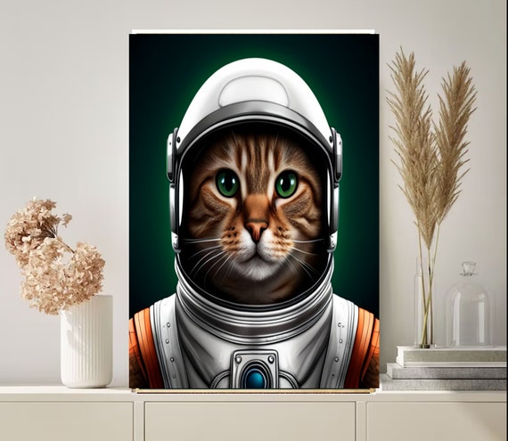 Astronaut Space Cat' Poster, picture, metal print, paint by Neo Design