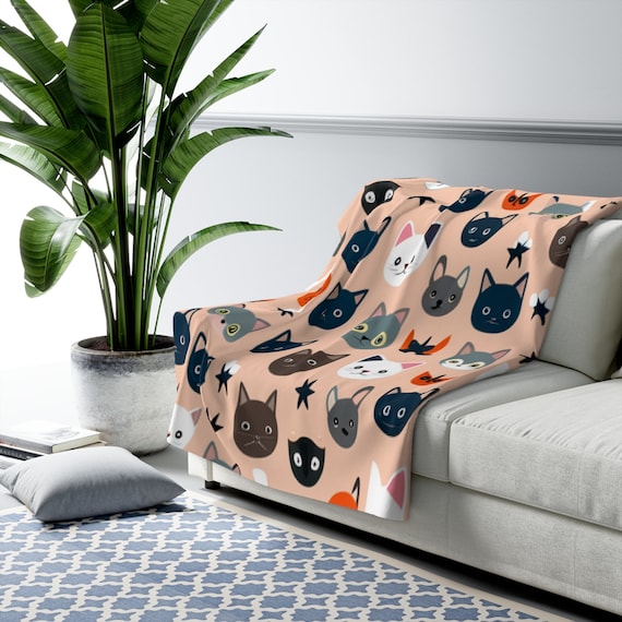 Cat print throw blanket hotsell