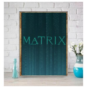 matrix rain art print ,matrix rain code poster, matrix raining letters , ai generated poster,