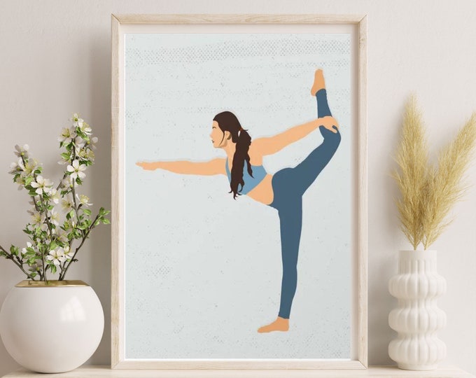 Yoga pose art  Print, Yoga Wall Art, gift for yoga lovers Yoga Gift