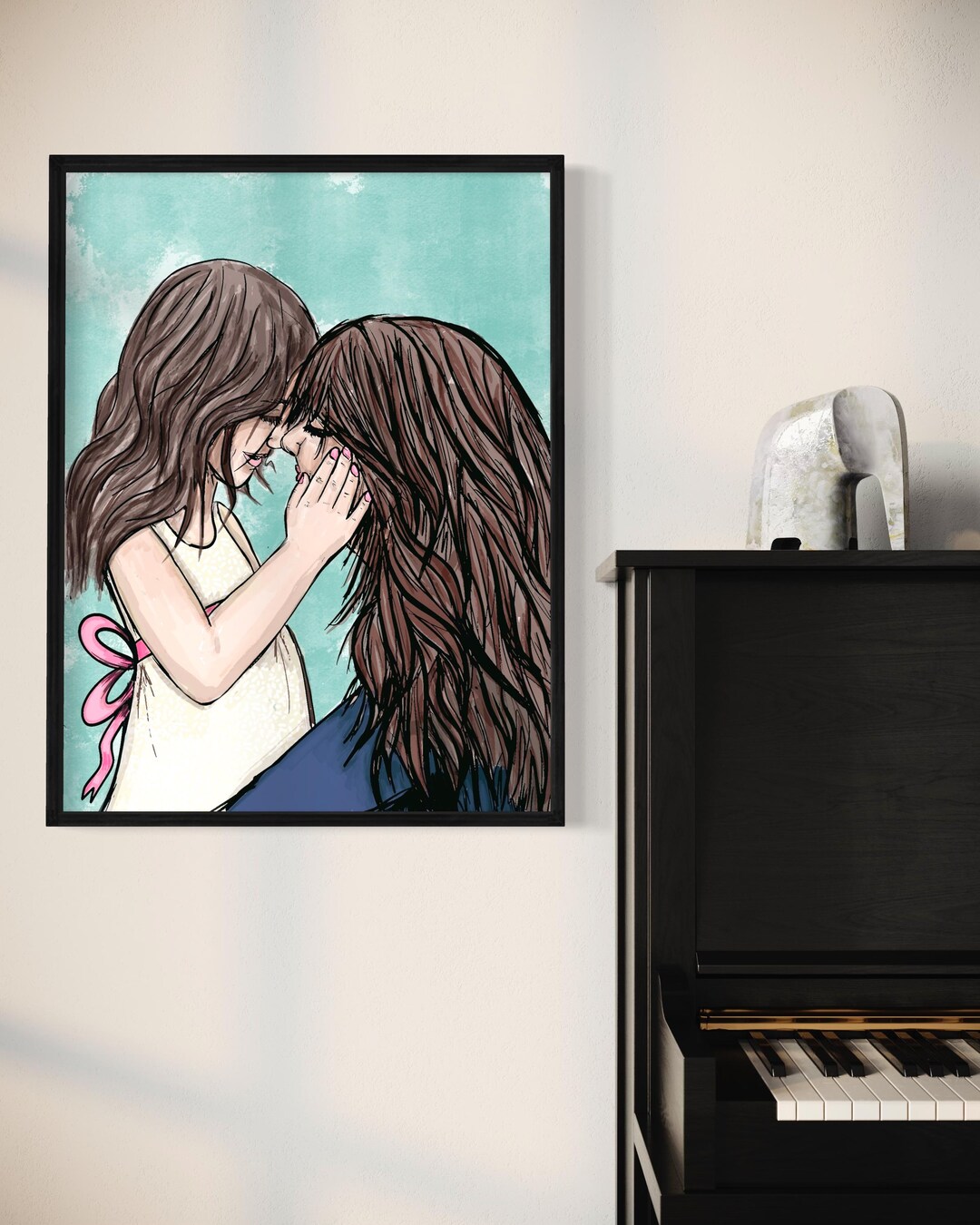 Mother Daughter Art Print - Etsy