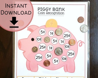 Coin Recognition & Counting | Coin Sorting | Kids Counting Money Printable | Instant Downloadable Print