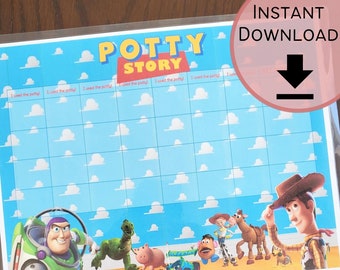 Toy Story Potty Training Chart | Woody, Buzz, Bo Peep | Kids Potty Reward Chart | Instant Downloadable Print