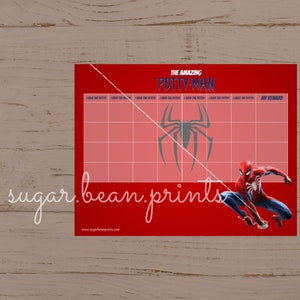 Spiderman Potty Training Chart Printable | Spiderman | Printable Potty Reward Chart