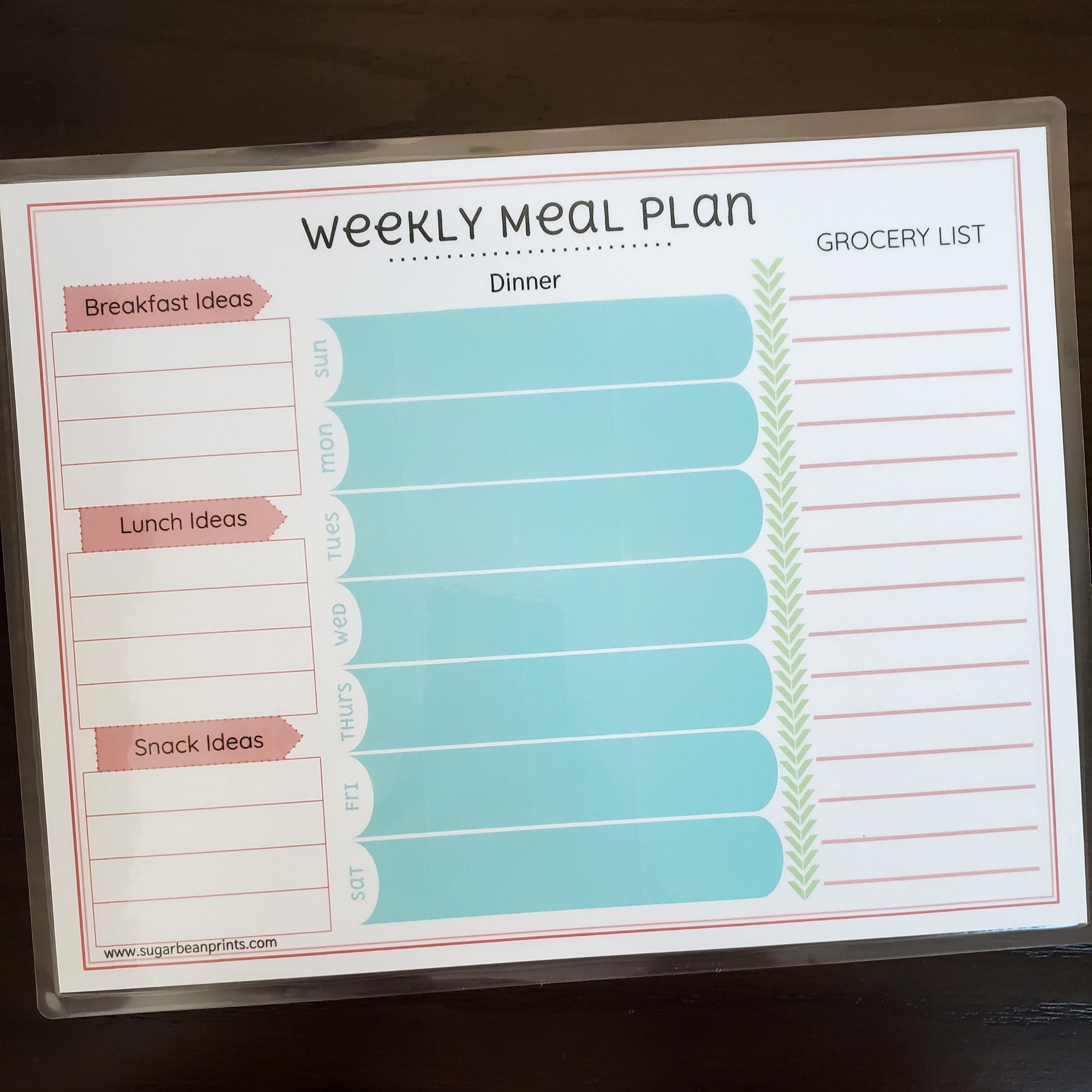 Weekly Meal Plan | Cute Menu Planner & Grocery Shopping List | Instant ...