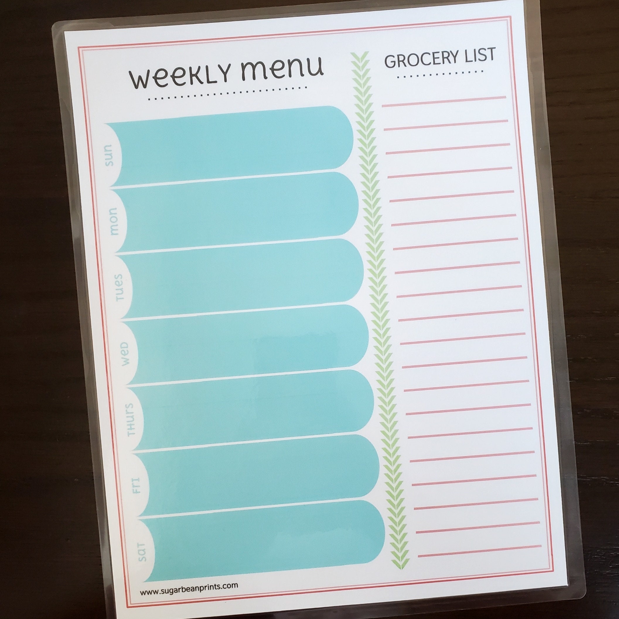 Weekly Meal Plan | Cute Menu Planner & Grocery Shopping List | Instant ...