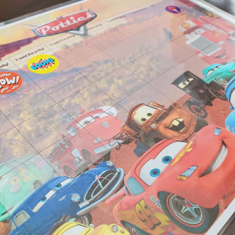 Cars Potty Training Chart Lightning Mcqueen Sally Mater Etsy