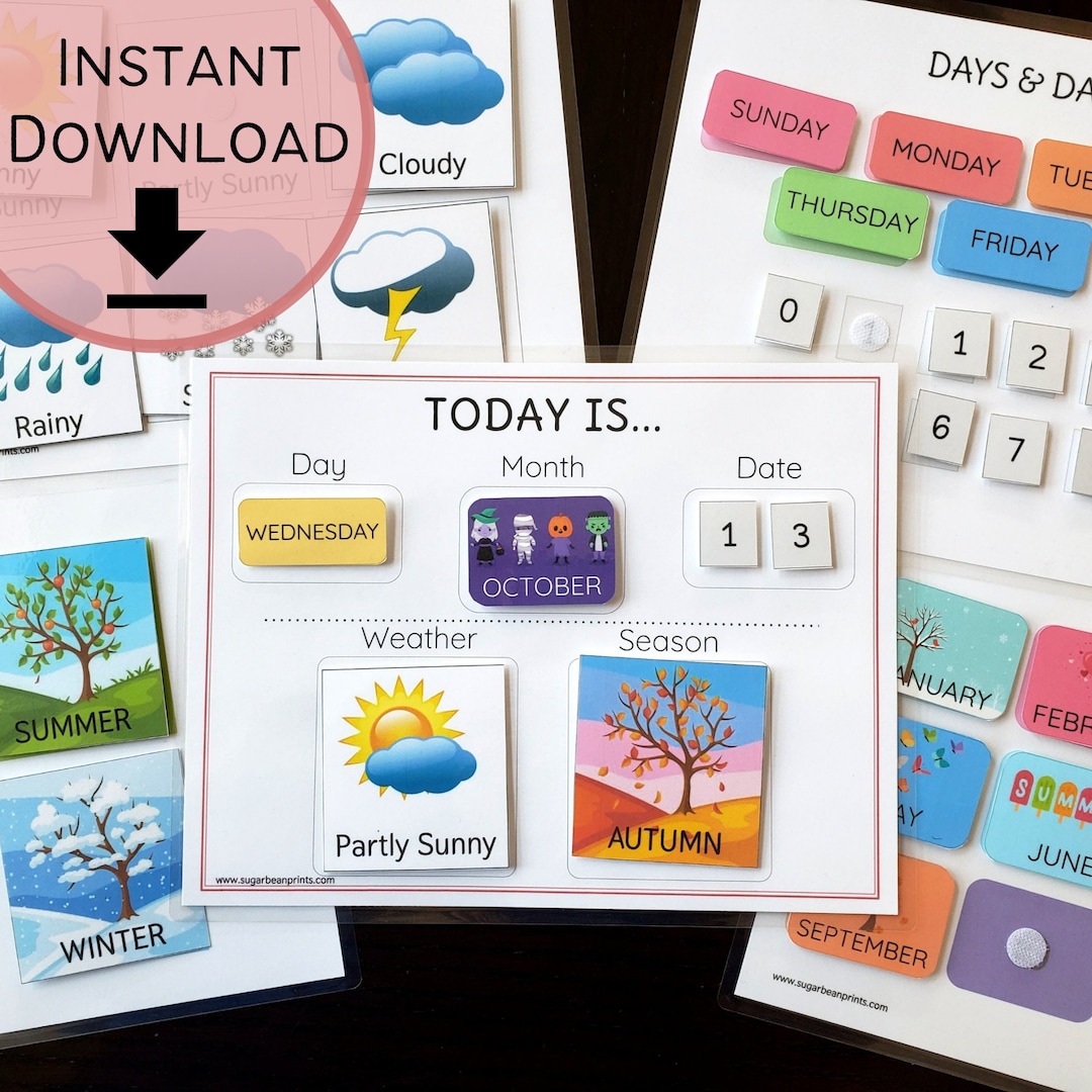 Kids today Is Calendar Printable Kids Daily Calendar Learning Calendar