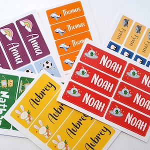 Gepersonaliseerd/aangepast kleurrijk naamstickerlabel