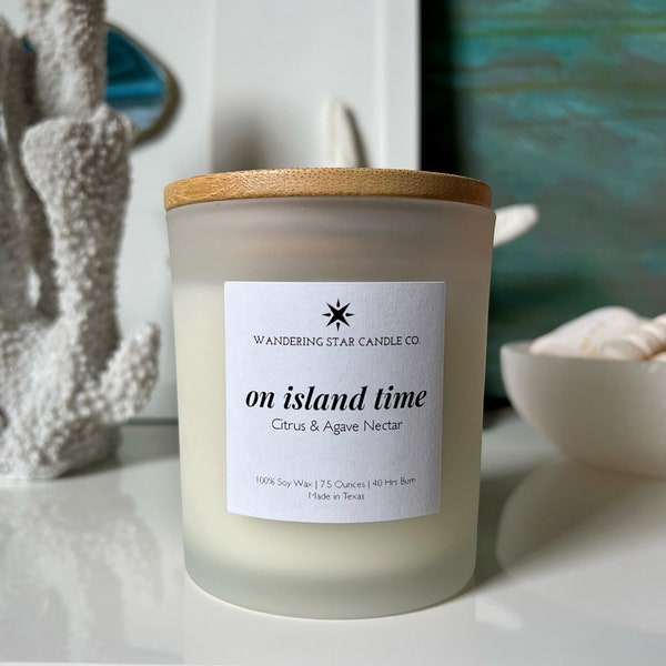 On Island Time | Tropical Beach Candle | Citrus & Agave Nectar | Summer Candle | Beach Decor | Fruity Candles | Volcano | Gifts for Her