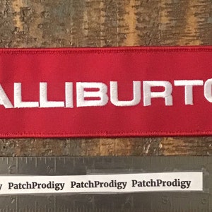 Vintage Halliburton Oil Company Logo Large Jacket Back Sew-On Patch image 1