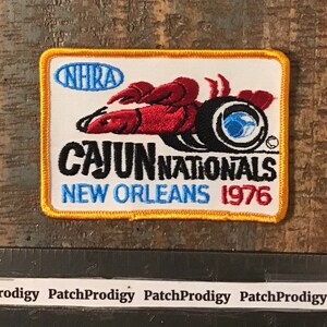 Vintage NHRA Cajun Nationals 1976 New Orleans Louisiana Drag Racing Sew-On Patch Hot Rod Twill