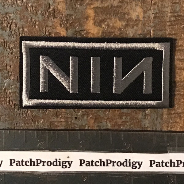 NIN Nine Inch Nails Alternative Rock Band Music Trent Reznor Logo Iron-On Patch Black/Silver