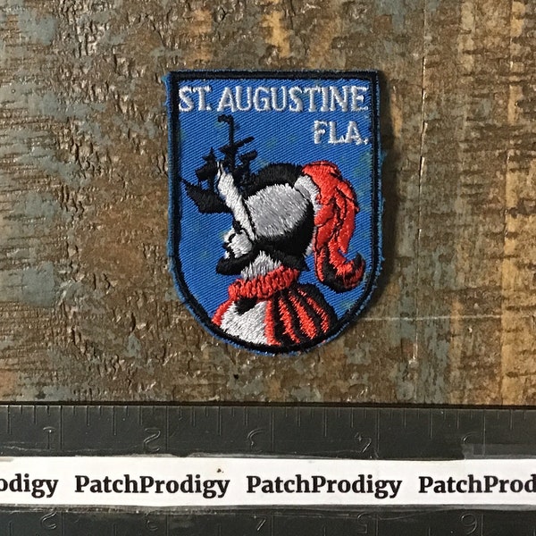 Vintage St. Augustine Florida Travel Souvenir Iron-On Patch Voyager FL Twill