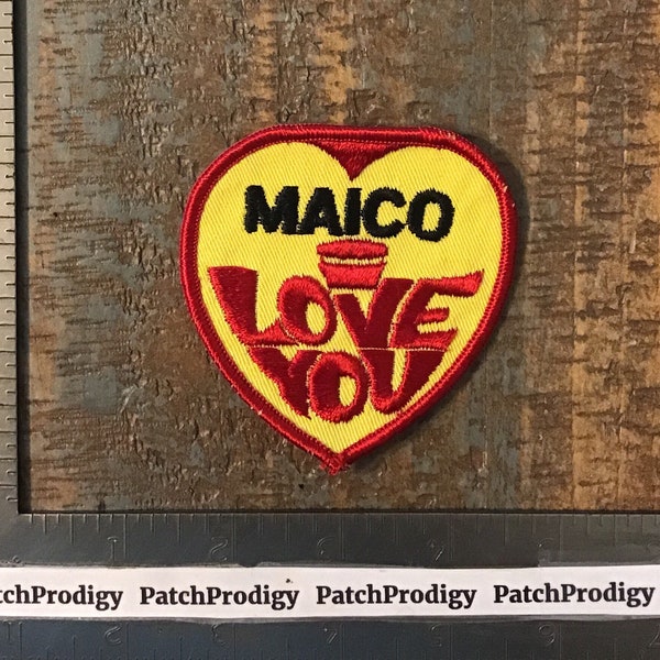 Vintage MAICO I Love You German Motorcycles Sew-On Patch Heart Twill