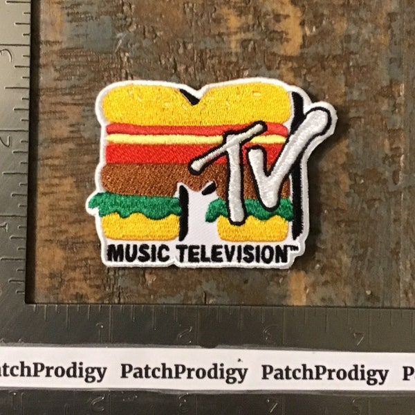 MTV Music Television Hamburger Logo Iron-On Patch