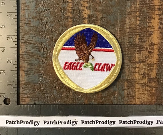 Vintage EAGLE CLAW Fishing Hooks Tackle Company Logo Iron-on Patch -   Canada