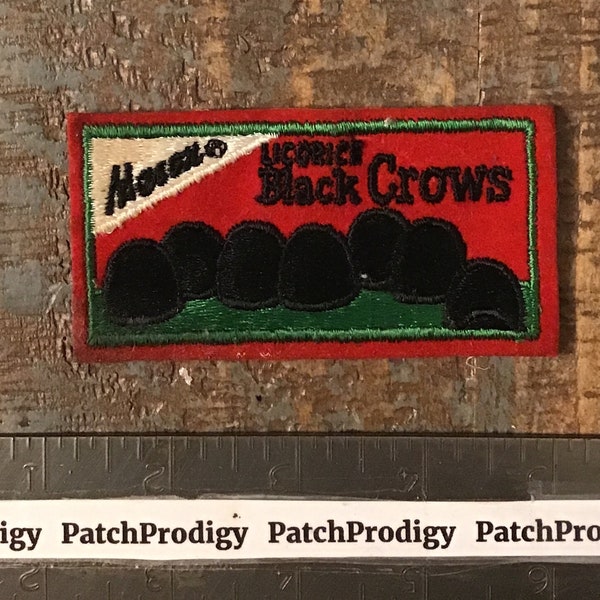 Vintage Mason BLACK CROWS Licorice Candy Company Logo Sew-On Patch 1960’s Felt