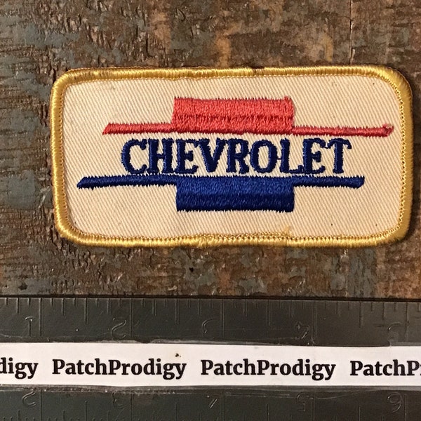 Vintage CHEVROLET Automobile Car Dealer Bow Tie Logo Emblem Sew-On Patch Chevy 1970's Twill