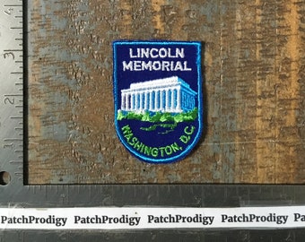 Vintage Lincoln Memorial Washington DC Travel Souvenir Sew-On Patch Voyager Twill