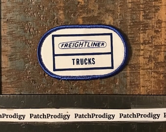 Vintage Freightliner Trucks Trucking Company Logo Emblem Sew-On Patch Semi-Truck Blue/White