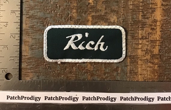 Vintage Rich Name Tag Work Job Uniform Sew-On Pat… - image 1