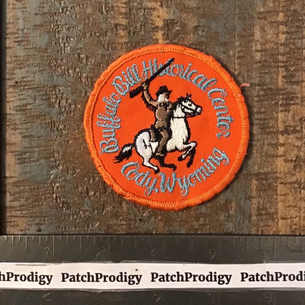 Vintage Buffalo Bill Historical Center Cody Wyoming Travel Souvenir Sew-On Patch 1970’s WY Twill