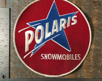 Vintage POLARIS SNOWMOBILES Company Dealer Logo Large Back Jacket Sew-On Patch 1960's Twill