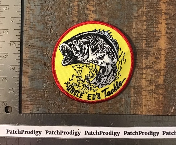 Vintage Uncle Ed’s Tackle Fishing Equipment Company Logo Iron-On Patch Texas