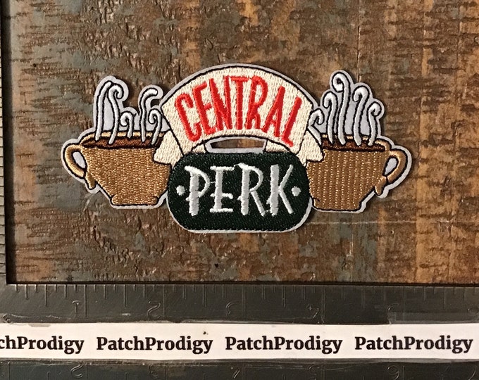 Friends Central Perk Iron On Patch - Officially Licensed Embroidered Coffee Cup