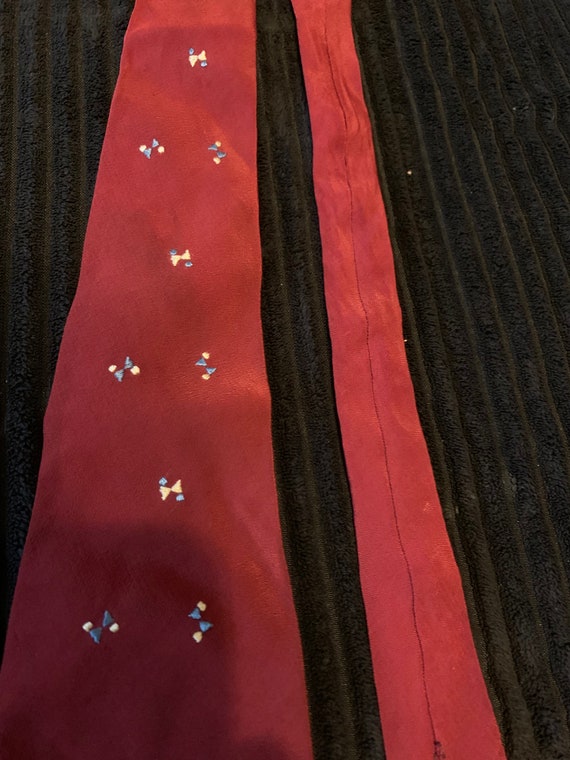 Vintage 1950's/1960's Dark Red Short Necktie - image 2