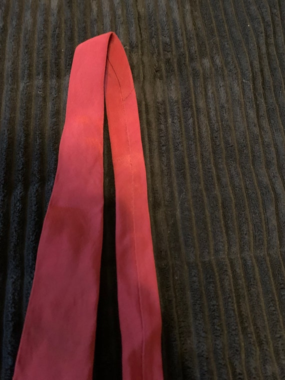 Vintage 1950's/1960's Dark Red Short Necktie - image 3