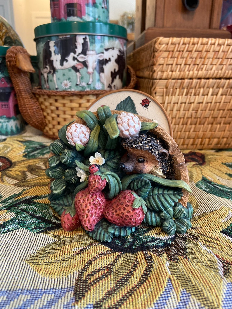 Vintage Bramble & Clover by Innovations Planter Hedgehog Etsy