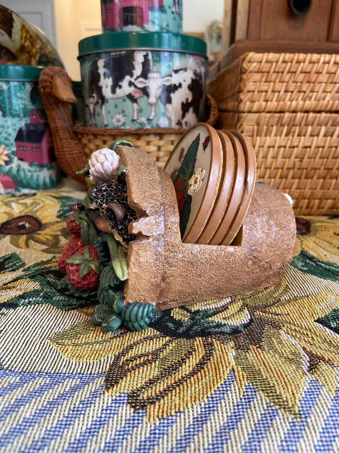 Vintage Bramble & Clover by Innovations Planter Hedgehog Etsy