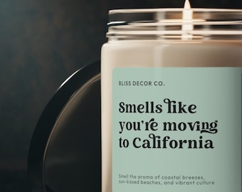 Smells Like You're Moving To California 9oz Candle, California Gift Box Addon, California Moving, California Gift Item, Going Away Gift