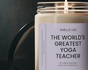 Yoga Lehrer Geschenk, duftet nach der weltweit größten Yoga Coach Sojawachs-Kerze, umweltfreundliche 9 Unze. Yoga-Kerze Geschenk