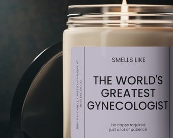 Regalo para ginecólogo, vela que huele como el mejor ginecólogo del mundo, regalo de graduación de ginecología, gracias ginecólogo