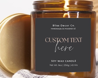Vela con texto personalizado / Vela con etiqueta en blanco / Vela personalizable / Vela de compromiso / Regalo del día de la madre / Vela de soja divertida / Regalo de mejores amigas
