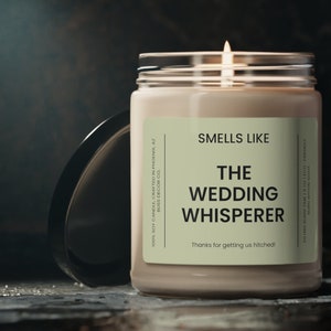 The Wedding Whisperer Officiant Gift, Wedding Officiant Gift, Funny Officiant Gift Candle, Soy Wax Candle 9oz, Officiant Gift for Women