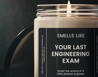 Engineer Graduation Gift Soy Wax Candle, Gift For Mechanical, Chemical & Civil Engineers, Engineering Office Decor, Funny Gift for Engineers