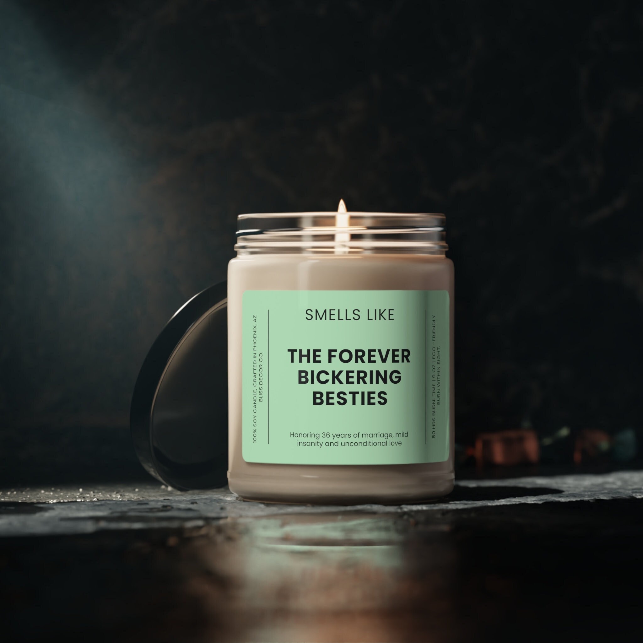 Funny 36th Anniversary Gift, 36 Years Together, 36 Yrs Anniversary, Parents 36th Wedding, 36 Year Anniversary, Eco-Friendly Soy Wax Candle