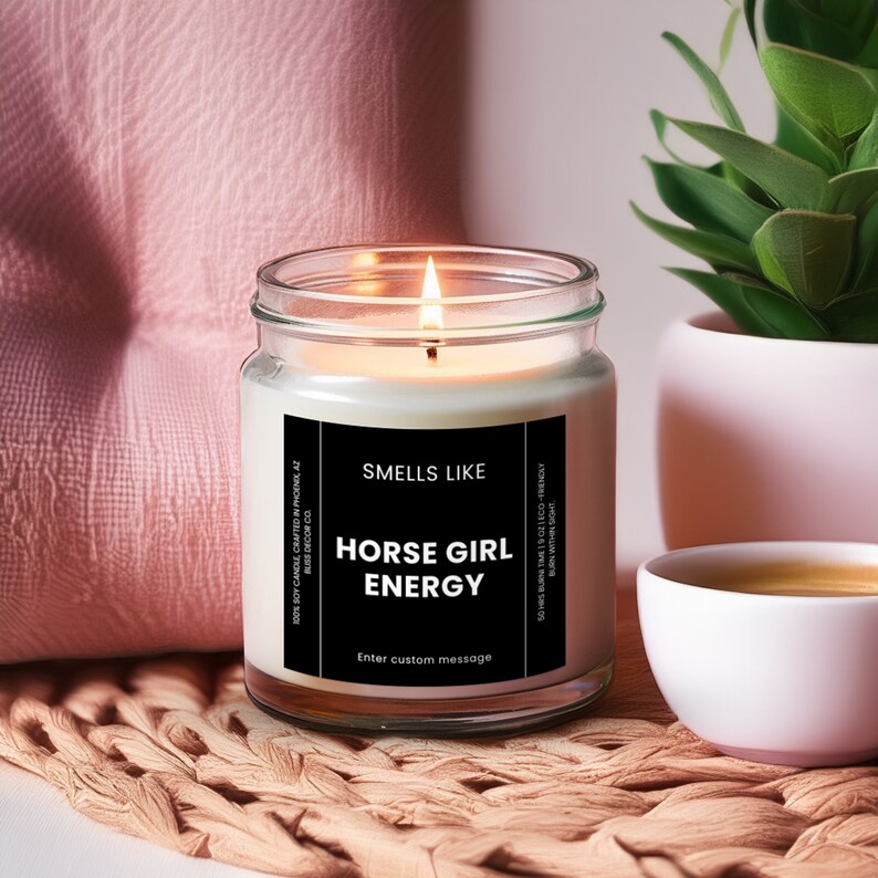 Smells Like Horse Girl Energy Soy Wax Candle, Scented 9oz Candle Gift ...