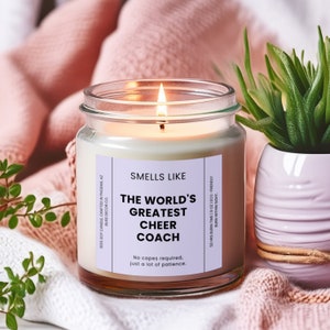 Vela de cera de soja ecológica de 9 oz. Regalo de animadora. Huele como la mejor animadora del mundo. Vela de cera de soja ecológica de 9 oz.