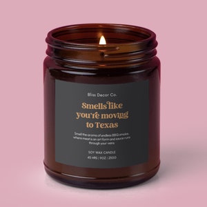 Smells like you&#39;re moving to Texas, Texas Home Decor, Texas Gift, Texas Gift Box Addon, Texas Housewarming Gift, Moving to Texas Gift
